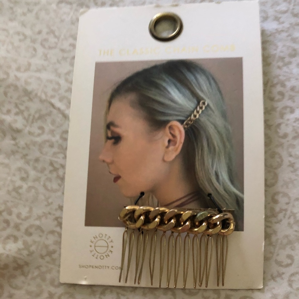 Gold chain hair clip